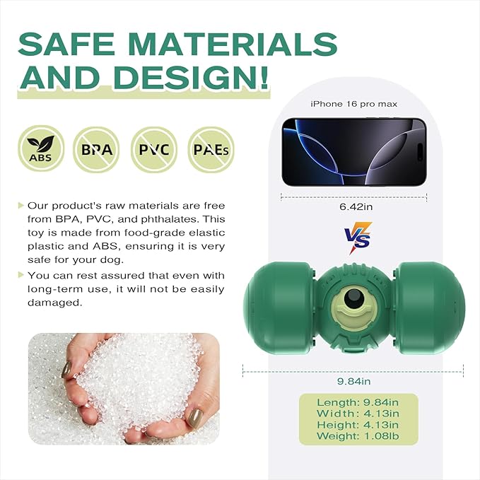 KADTC Dog Treat Dispener Toys Rolling Giggling Indestructible Puzzle Feeder Toy Adjustable Food Dispensing Speed for Medium/Large Aggressive Chewers Breed-Mewly Pet