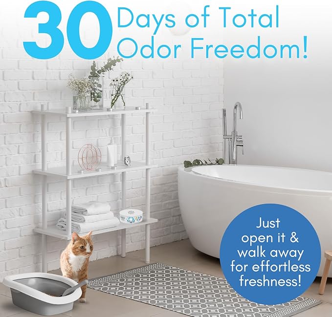 Cat Litter Deodorizer Jar (Fresh Scent, 16 Oz, Pack of 1) - Cat Litter Odor Absorber Gel In A Jar - Litter Box Pet Air Freshener - Litter Odor Eliminator to Freshen Air-Mewly Pet