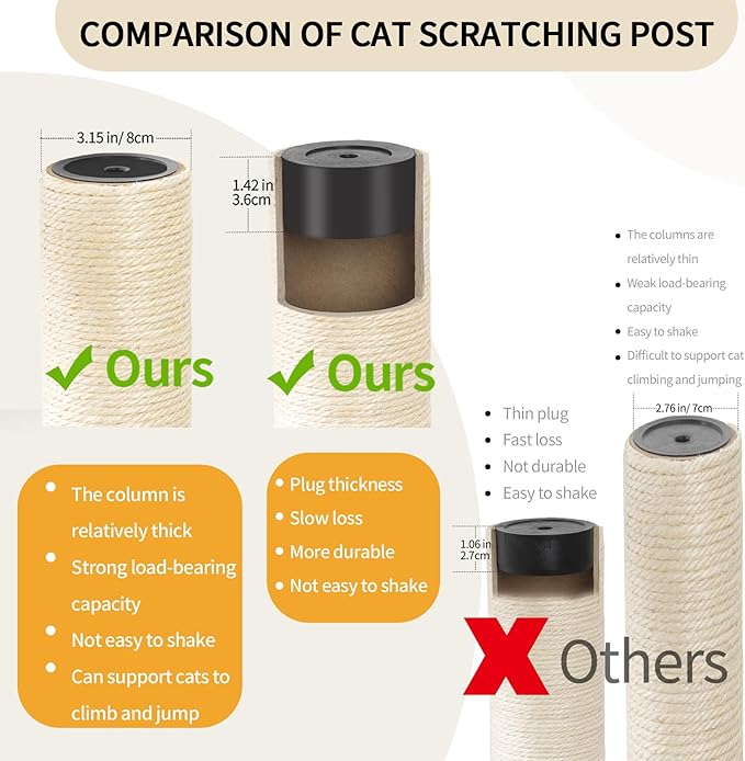 59" Big Modern Cat Tree Tower, Cat Tower Sisal-Covered Scratching Posts for Indoor Cats, Oak Wood Cat Tree for Large Cats, Multi-Level Cat Condo with Space Capsule Nest, Cat Furniture Activity Centre-Mewly Pet