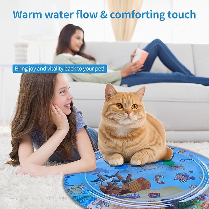 cat Cold pad, Portable Water-Filled cat and Dog, Interactive cat Toy, Suitable for All Kinds of Pets, Keeping Your Pets Cool in Summer-Mewly Pet
