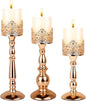 Candle Holders for Pillar Candles Set of 3 Gold Vintage Tall Candle Holders Decorative Large Table Centerpieces Candle Stand Decor
