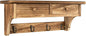 Emfogo Coat Hooks Mounted, Rustic Wood Coat Rack Mount Shelf with Hooks, Farmhouse Coat Rack with Shelf & Coat Hook for Entryway, Mudroom, Bedroom, Kitchen, Bathroom (Brown)