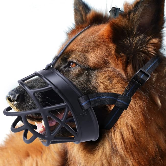 Dog Muzzle, Breathable Basket Muzzles for Small, Medium, Large and X-Large Dogs, Prevent Barking, Biting, Chewing Dog Mouth Cover-Mewly Pet