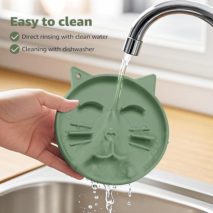 Coomazy Silicone Slow Feeder Dog Cat Bowls, Interactive Puzzle Toy for Pets Dry/Wet Food Training, Keeps Dogs Cats Busy, Prevents Puppy Kitty Overeating (Green, 0.8 Cup)-Mewly Pet