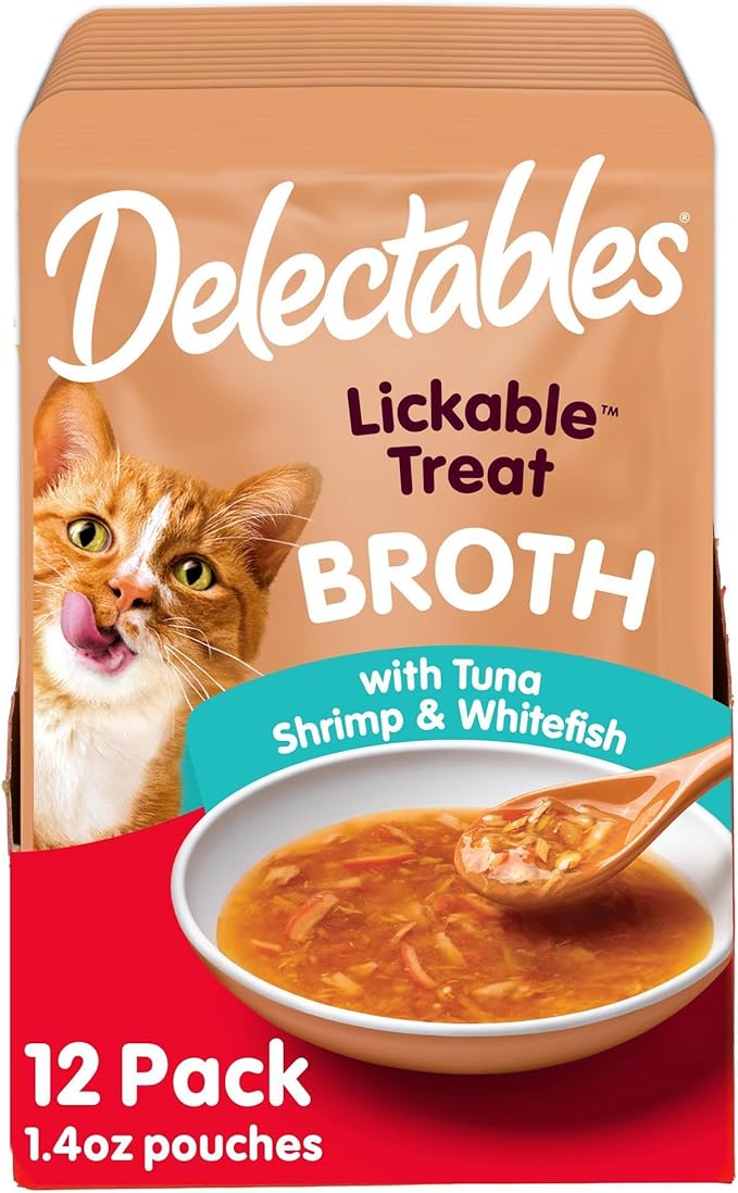 Hartz Delectables Savory Broths Variety Lickable Wet Cat Treats, 12 Count-Mewly Pet