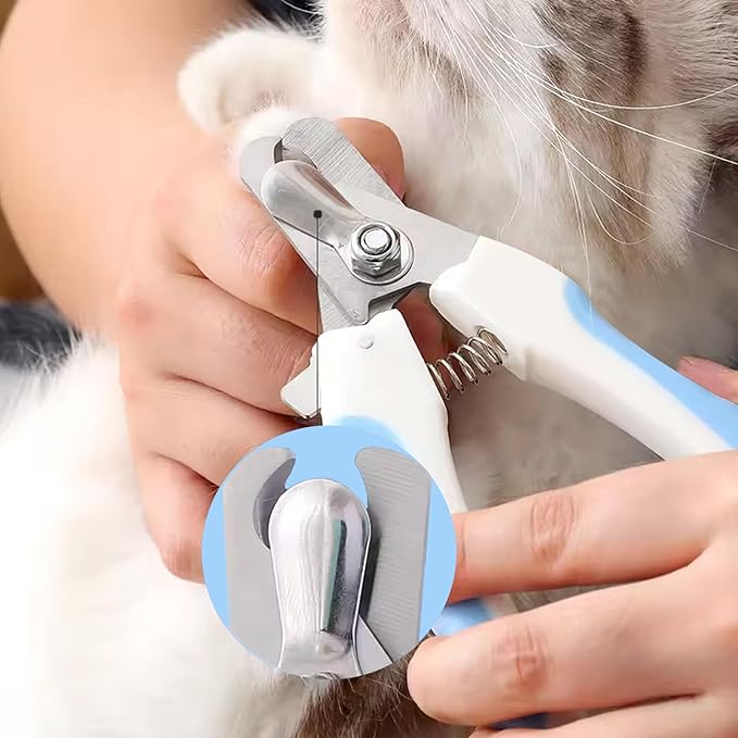 Cat Nail Clippers for Beginners and Groomers - Durable pet Trimmer - Supplies with Safety Guard, Avoid Overcutting - Grooming Tool for Small Animals Tiny Dog Indoor Cat Bunny Rabbit Bird Kitten(Blue)-Mewly Pet