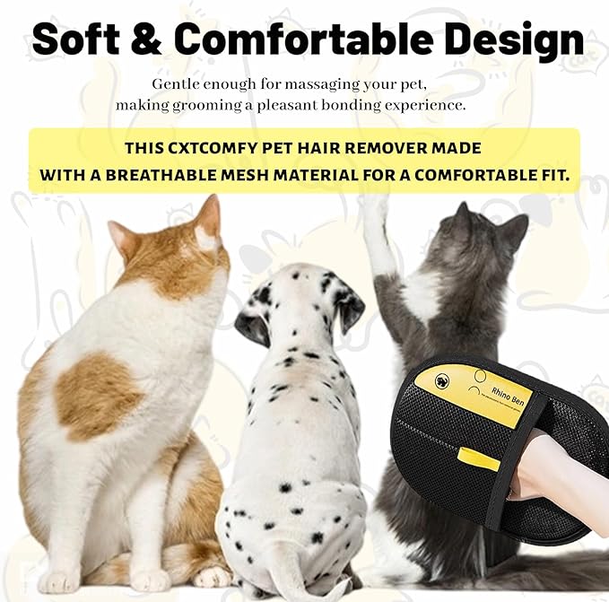 Pet Hair Remover, Brush Pet Hair, Pet Hair Removal Glove, Electrostatic Gloves Pet Hair Removal, Upgrade Reusable for Couch Furniture Carpet (3 PCS)-Mewly Pet