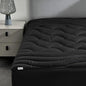 SLEEP ZONE Full Size Cooling Mattress Topper for Double Bed, Premium Zoned Cool Mattress Pad Cover, Padded Mattress Protector Breathable Washable, Deep Pocket 8-21" (Black, Full)