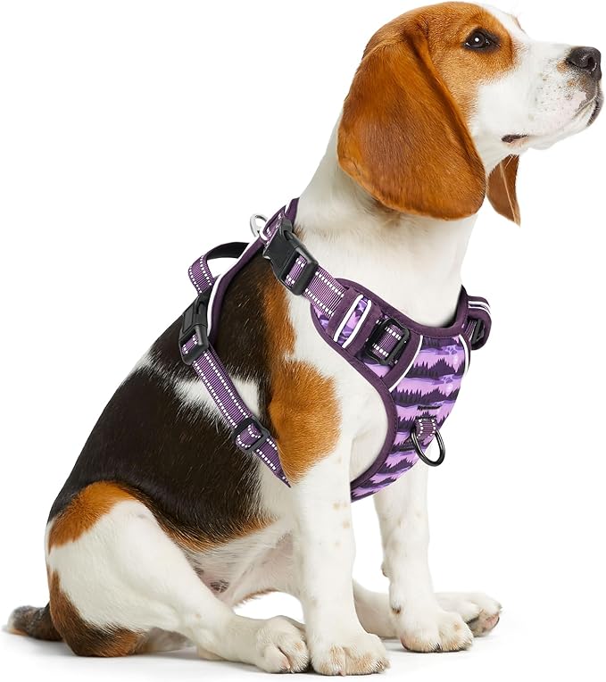 Timos Dog Harness,No-Pull Pet Harness Adjustable Soft Padded Dog Vest,Reflective No-Choke Pet Oxford Vest with Easy Control Handle for Medium Dogs,Moon Night,M-Mewly Pet