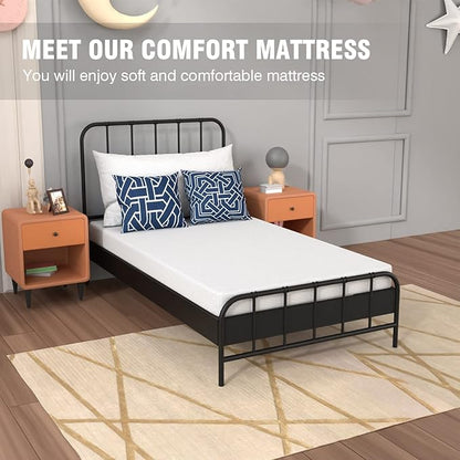 PayLessHere 5 Inch Twin Gel Memory Foam Mattress Fiberglass Free/CertiPUR-US Certified/Bed-in-a-Box/Cool Sleep & Comfy Support/Medium Firm mattresses