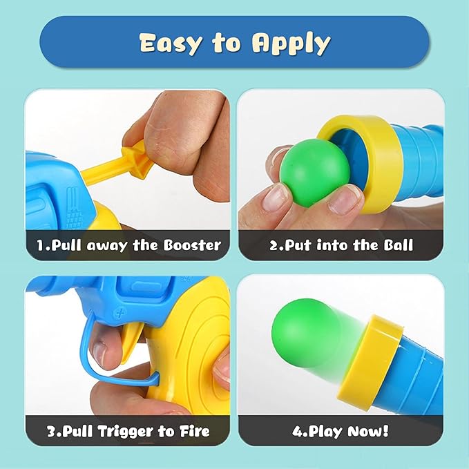 Low Noise Interactive Cat Ball Launcher Gun, 2 Noise-Reduced Launchers (New Upgraded), 100 Pcs Colorful Silent Plush Pom Pom Balls (1.2 inches), with 4 Pcs Cat Spring Toy-Mewly Pet