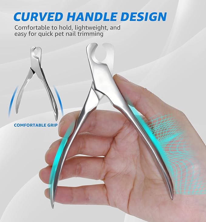 Pet Nail Clippers for Large Dogs, Wide-Opening Dog Nail Trimmer with All-Steel Material Sharp Durable Blades Built-in Spring, Professional Grooming Tool with Free Nail File for All Dogs & Cats-Mewly Pet