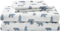Eddie Bauer - Flannel Sheets Twin Size, Anti-Pilling & Wrinkle Resistant Cotton, Touchably Soft for All-Season Comfort - Bed Sheets with Matching Pillowcase & Fitted Sheet (Bears and Trees Blue)