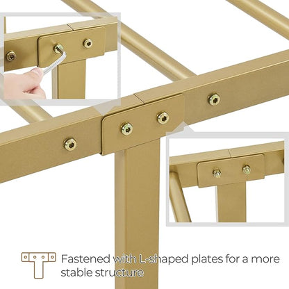 Yaheetech Classic Metal Platform Bed Frame Mattress Foundation with Victorian Style Iron-Art Headboard/Footboard/Under Bed Storage No Box Spring Needed Full Size Antique Gold