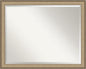 Amanti Art Bronze Bathroom Mirror for Over Sink, 25x31 Elegant Brushed Bronze Narrow Rectangle Vanity Mirror, Large Casual Frame, Hangs Horizonally and Vertically, Bathroom Wall Decor, Beveled Edge