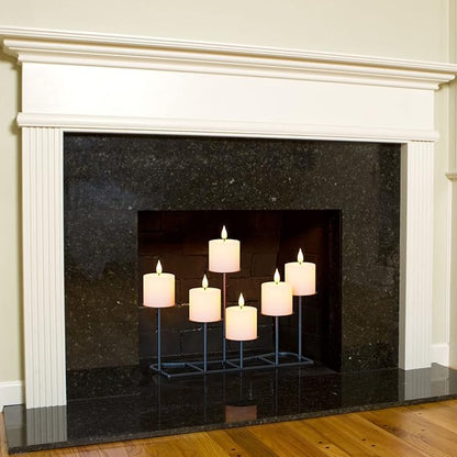 Black Pillar Candle Holders Fireplace Candelabra for Home Decor Iron Candle Holder DIY 6