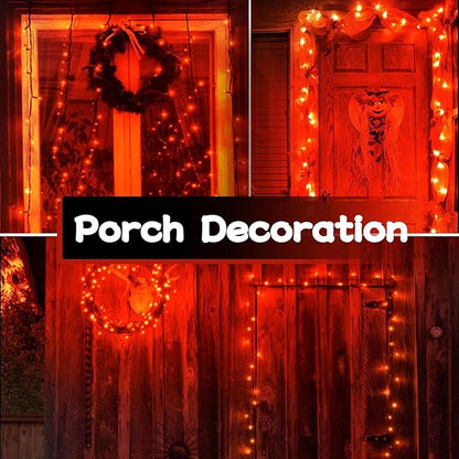 Halloween Led Fairy Lights Battery Powered 16.4ft String Lights Battery Operated for Wedding, Home, Garden, Party, Halloween Christmas Decoration (1pc, Orange 1pc)