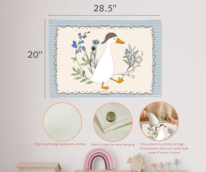 Silly Goose Nursery Rectangular Canvas Banner-Boho Flag Wall Sign Decor for Boys Toddler Kid, Baby Room Above Crib Bedroom Playroom Kindergarten Reading Room Decor-Baby Shower Birthday Christmas Gift