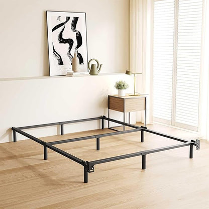 King Size Bed Frame, 7 Inch Metal Basics Bed Frame,Low Profile Base for Box Spring, 9-Leg Support, Noise-Free, Easy Assembly, Black