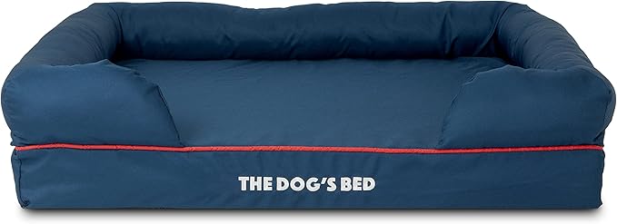 The Dog’s Bed, Large Oxford Blue/Red 36x27 Memory Foam, Pain Relief: Arthritis, Hip & Elbow Dysplasia, Post Surgery, Lameness, Supportive, Calming, Waterproof Washable Cover, Veterinary Approved-Mewly Pet