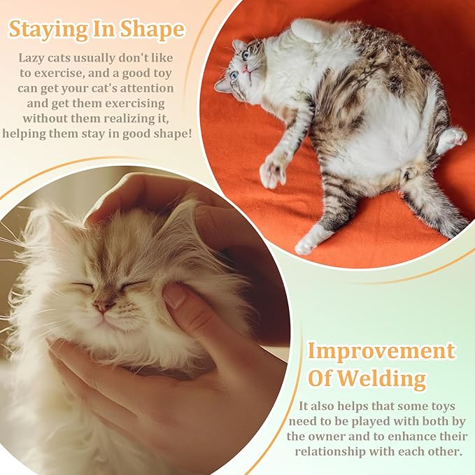 6 Pcs Bouncy Ball for Cats, Colorful Fuzzy Bouncy Cat Worm Toy Ball Fuzzy Worms (Balls Colors are Random)-Mewly Pet