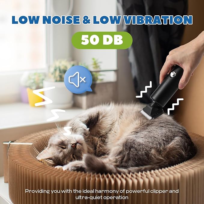 300W Pet Grooming Clippers (2000-6600rpm Stepless Speed Control, Heavy-Duty Commercial Grade, 13ft Power Cord, Low Noise< 50db, with Extra Blade) (300W Stepless Speed Control)-Mewly Pet