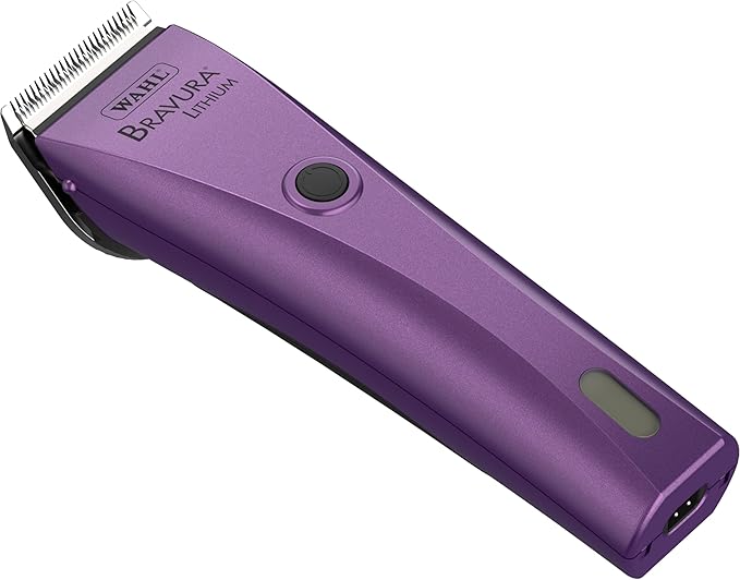 WAHL Professional Animal Bravura Lithium Ion Clipper - Pet, Dog, Cat, and Horse Corded/Cordless Clipper Kit, Purple (41870-0423)-Mewly Pet