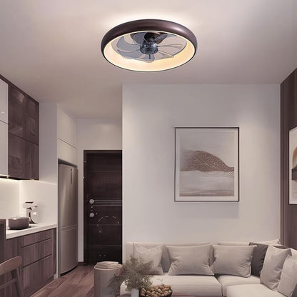 Ceiling Fan with Lights and Remote, 20'' Low Profile Flush Mount, 6 Wind Speeds, Modern Dimmable LED, Smart for Bedroom, Kids Room
