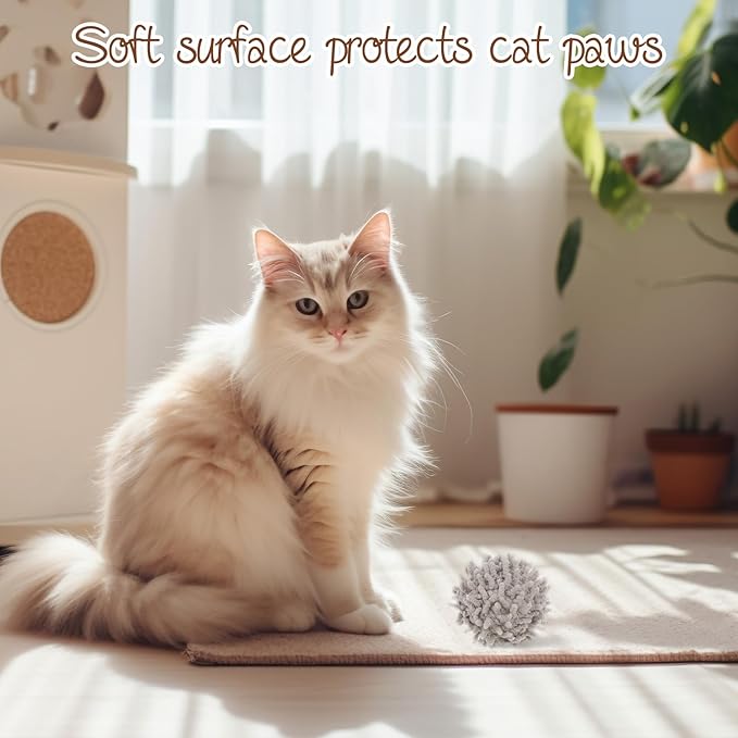 9Pcs Cat Pom Pom Balls, Cats Ball Toys with Bells, 2 inches Soft Cat Balls Toy for Indoor, Assorted Color Yarn Puffs Ball for Cats, Kitten Chasing Toys for Kitty, Pet Interactive Play(Multi-Color)-Mewly Pet