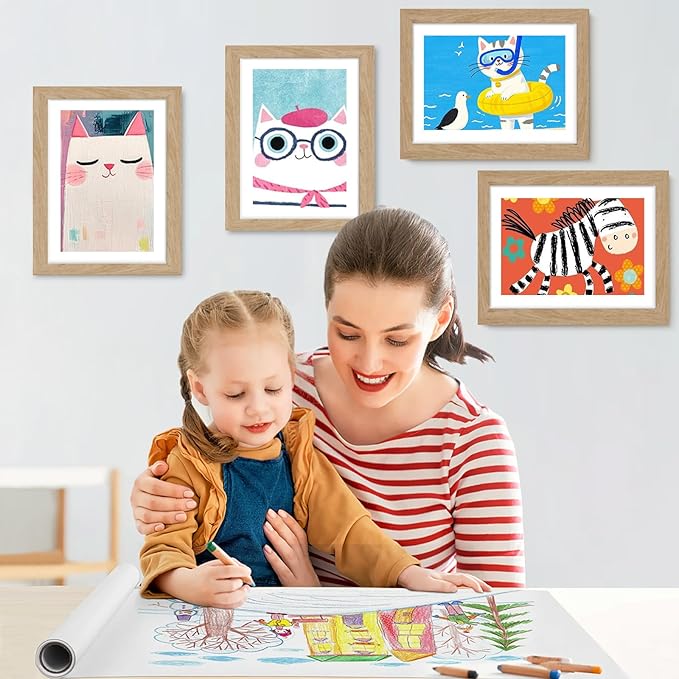 2 Pack Kids Artwork Frames Changeable 10 x 12.5 Inch Children Art Projects Kids Art Frames Front Opening Picture Display Frame, Wood