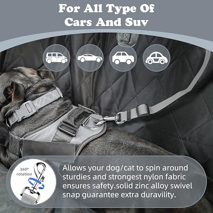 BWOGUE Pet Dog Cat Seat Belts, Car Headrest Restraint Adjustable Safety Leads Vehicle Seatbelt Harness (1 Pack)-Mewly Pet