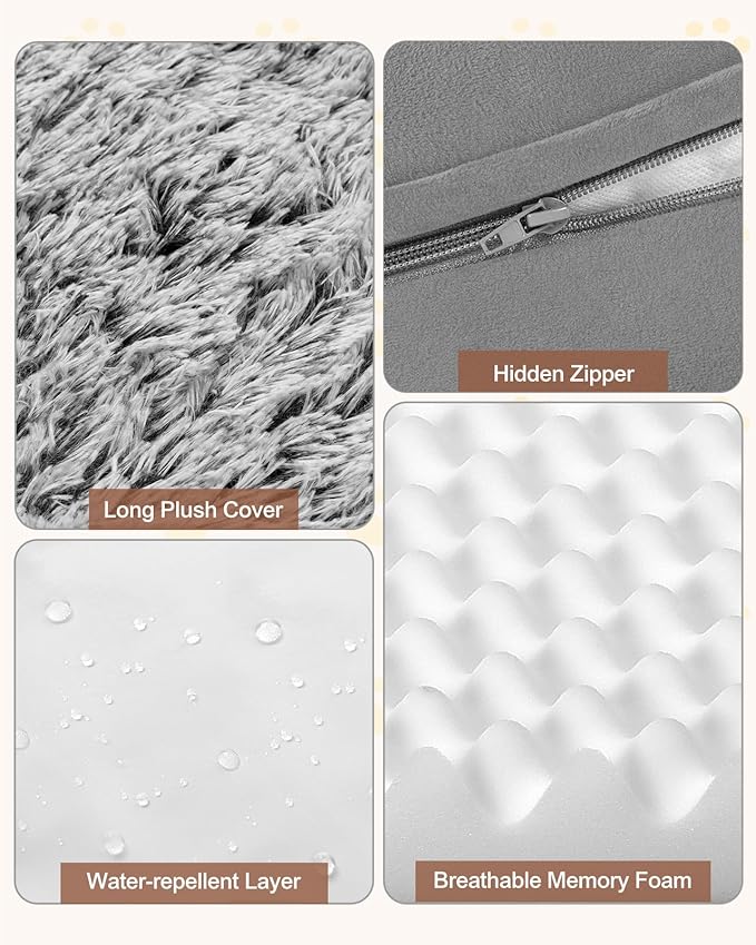 Dog Beds for Jumbo Dogs, 47.5"x35"x7.6", Removable and Washable Cover, Raised Reboundable Edges, Non Slip Bottom, Extra Big Size, Orthopedic Oval Memory Foam Pet Bedding, Indoor-Mewly Pet