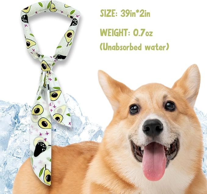 4pcs Cooling Scarf for Pets,Summer Cooling Scarves Keep Cats and Dogs Cool, Reused,Rrecycled,Suitable for Dogs (4pcs-Avocado)-Mewly Pet