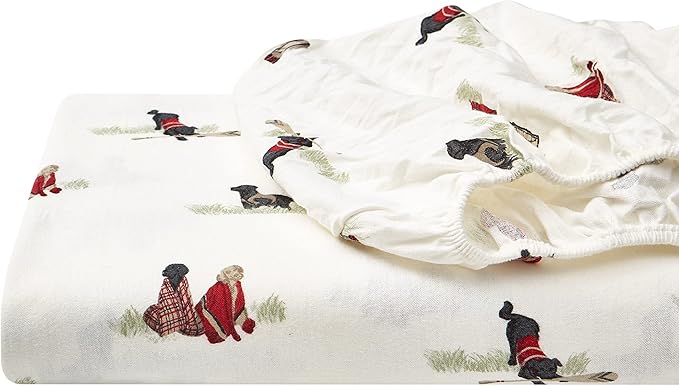 Eddie Bauer - King Sheet Set, Warm Breathable Cotton Flannel Bedding with Deep Pockets, Brushed for Extra Softness, Cozy Home Decor, Oeko-Tex Certified (Retriever Adventure, King)