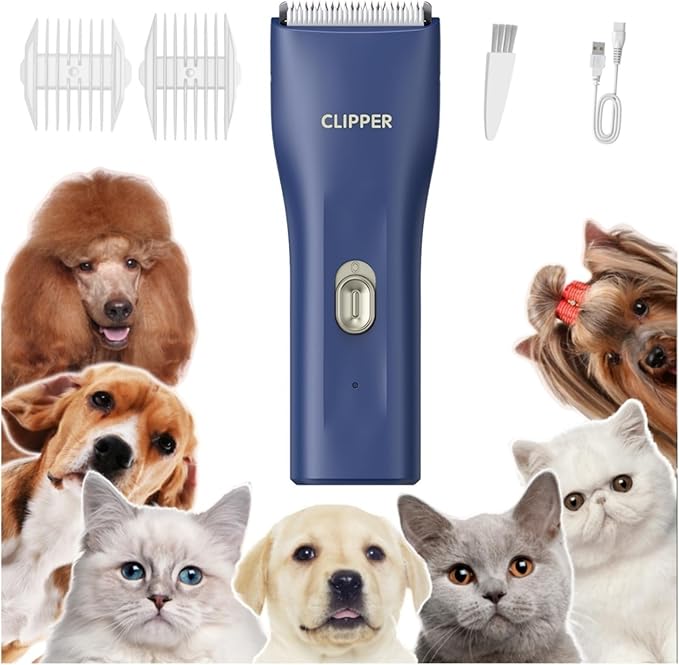 Dog Clippers,Quiet Washable USB Rechargeable Cordless Dog Grooming Kit,Electric Pets Hair Trimmers Shaver Shears for Dogs and Cats-Mewly Pet