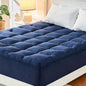 CYMULA Full Bed Mattress Topper, Navy Cooling Mattress Pad Cover, Thick Full Size Pillow Topper Soft with Deep Pockets, Washable Plush Down Alternative Fill Mattress Protector