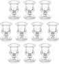 Romadedi Glass Taper Candle Holders - Set of 10 Clear Small Candlestick Holder Bulk, Thicker Glass Candle Sticks Set for Wedding Christmas Party Dining Table Table Centerpiece Decor
