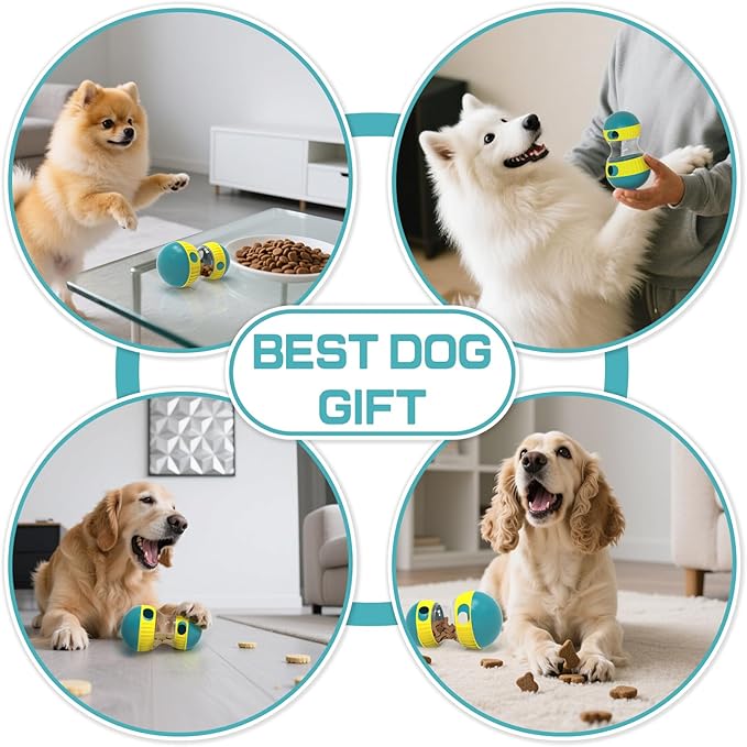 Interactive Dog Puzzle Toys for Indoor Adjustable Food Dispensing Treat Dispenser Ball & Slow Feeder for Large/Medium/Small Dog to Keep Them Busy, Green-Mewly Pet