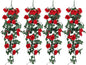 RECUTMS Hanging Rose Flowers Artificial Vine PlantsFlower Garland for Home Room Garden Wedding Indoor Outdoor Decoration (Red)