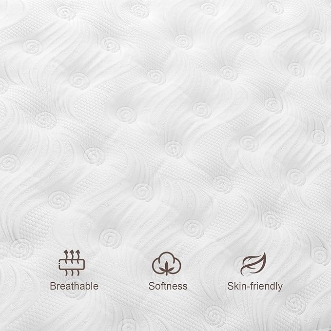 King Mattress, 14 Inch Hybrid Mattresses Eurotop with Gel Memory Foam,Motion Isolation Individually Wrapped Pocket Coils Breathable Comfort Soft Pressure Relief 100 Night Trial
