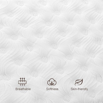 King Mattress, 14 Inch Hybrid Mattresses Eurotop with Gel Memory Foam,Motion Isolation Individually Wrapped Pocket Coils Breathable Comfort Soft Pressure Relief 100 Night Trial