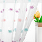 MYSKY HOME Small Curtains for Kitchen Windows Rainbow Pom Pom Curtains for Bedroom Light Filtering White Sheer Curtains for Nursery Cafe Bathroom Privacy Rod Pocket Voile 52 x 45 inch 2 Panels