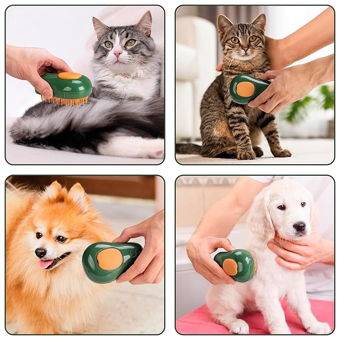 3-in-1 Steam Brush for Cat and Dog Deshedding - Portable Pet Hair Removal Tool for Indoor Shedding, Grooming Supplies-Mewly Pet