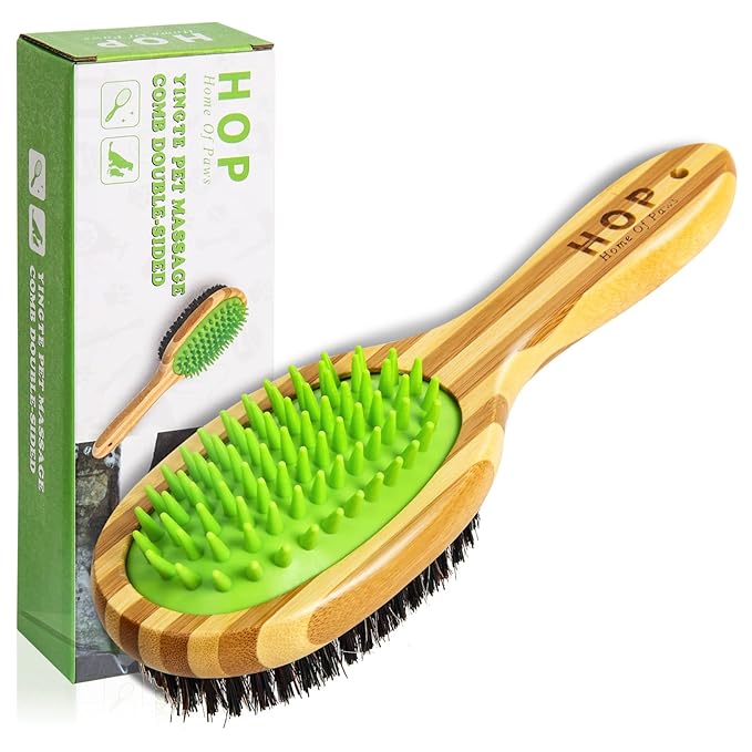 Short Hair Dog Brush for Detangling and Shedding Coats, Silicone Pet Brushing Comb, Massage, Blood Circulation, Gentle on Sensitive Skin, Gift for Dog Lovers-Mewly Pet