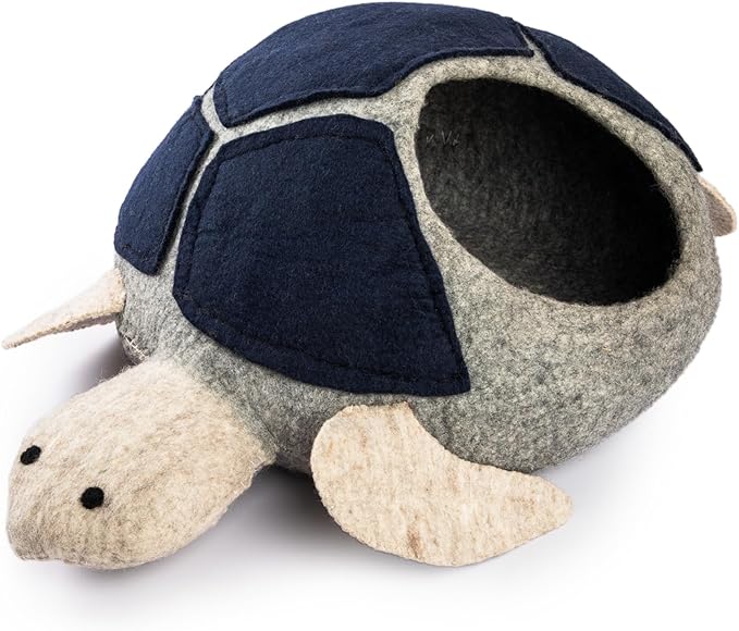 Luxurious Eco-Friendly Merino Wool Cat Cave Bed Sloth - Foldable Hideaway Pod for Indoor Cats - Premium Felt Kitten Beds - Covered Cat House for Ultimate Cozy Comfort by Woolygon-Mewly Pet