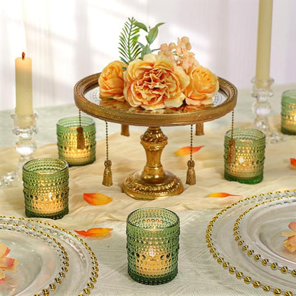 24 Pcs Votive Candle Holders, Bright Green Glass Holders Bulk for Table Centerpiece, Tea Lights Candle Holders for Wedding Shower, Party and Home Decor