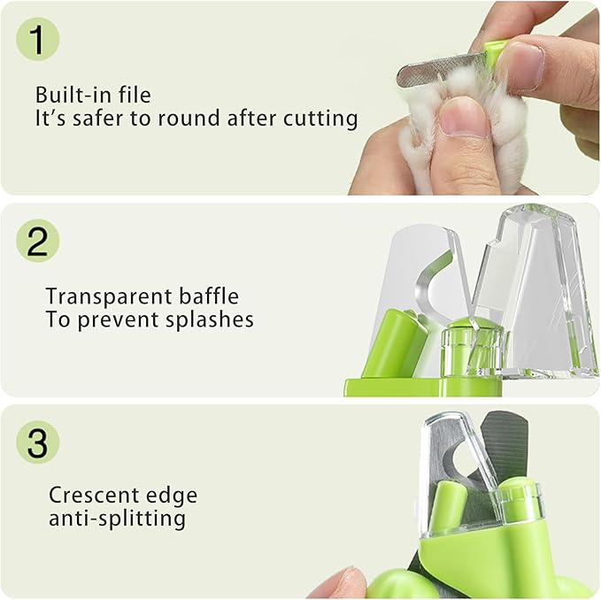 Cactus Shaped Cat Nail Clippers - Durable, Ergonomic Pet Grooming Tool for Cats & Kittens - Safe, Sharp, and Comfortable Claw Trimmer(Green)-Mewly Pet