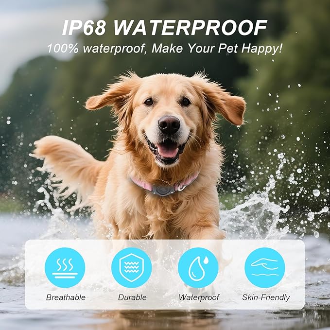 Waterproof Airtag Dog Collar - Nylon Collar with Durable Airtag Holder, Reflective&Anti-Lost with Safety Metal Buckle, Soft Padded Adjustable for Small Medium Large Dogs Pink S-Mewly Pet