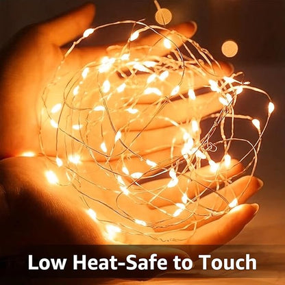Olafus 16 Pack Christmas Fairy Lights Battery Operated Warm White, Halloween Small String Lights Copper Wire 20 LED 7ft, IP68 Waterproof Bottle Light for Wedding Vases Centerpieces Decorations Party