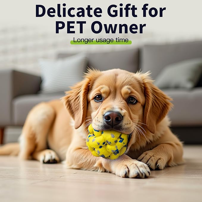 Upgrade Dog Balls Interactive Toys for Aggressive Chewers, Indestructible Tennis Durable Bouncy for Fetch Game, Lightweight Floating, Yellow-Mewly Pet